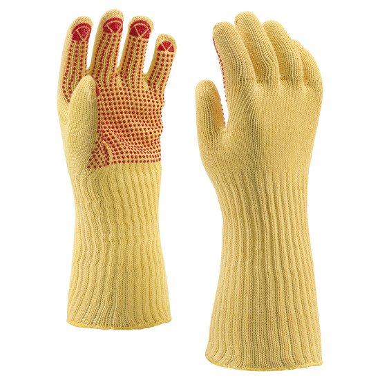 Négyszálas kötött  Kevlar® kesztyű, PVC pontozással