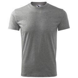Unisex környakas póló, sötétszürke melírozott, 160 g/m²