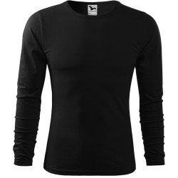 Férfi hosszú ujjú póló, fekete, 160 g/m²