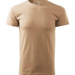 Férfi környakas póló, homok, 160 g/m²