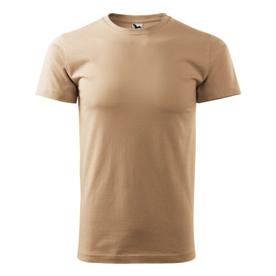 Férfi környakas póló, homok, 160 g/m²