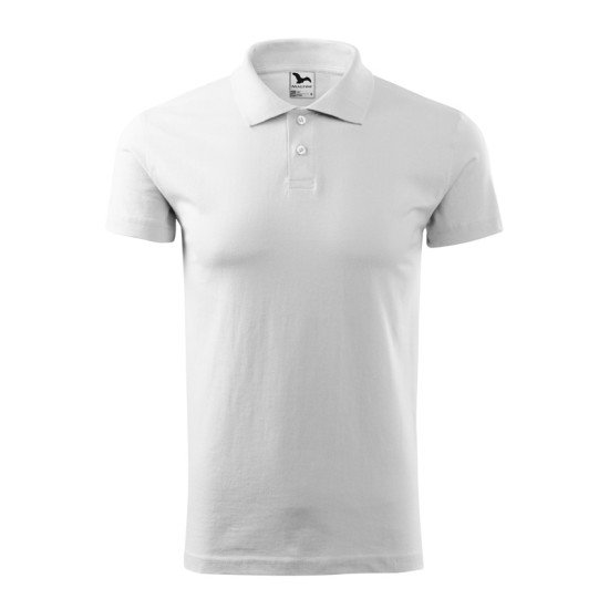 Férfi galléros póló, fehér, 180 g/m²