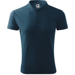 Férfi galléros pique póló, tengerészkék, 200 g/m²