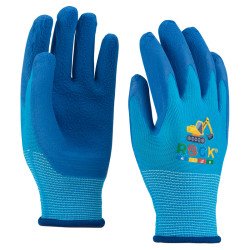 Gyermek poliészter szerelőkesztyű hablatex tenyérmártással